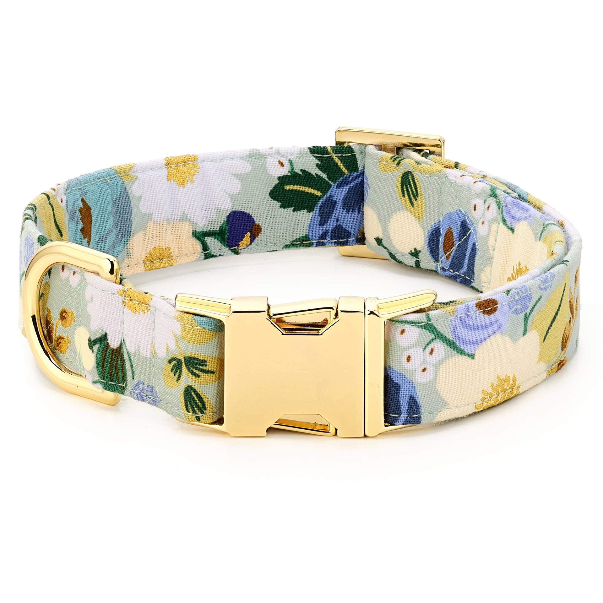 Rifle Paper Co. x TFD Vintage Blossom Spring Dog Collar The Foggy Dog XS/ Gold