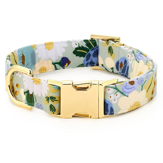 Rifle Paper Co. x TFD Vintage Blossom Spring Dog Collar The Foggy Dog XS/ Gold