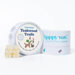 Teakwood Trails Pet Wax Melts for Pet Owners 4 oz Eco-Tin Happy Wax