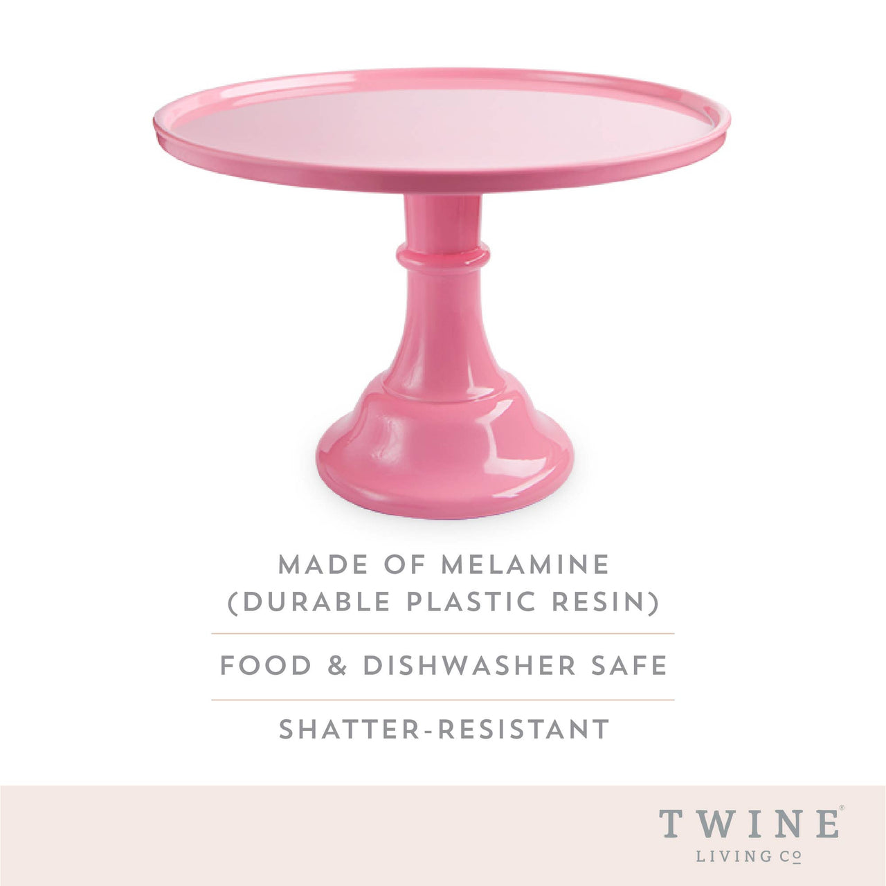 11.5" Collapsable Melamine Cake Stand - Pink Twine