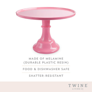 11.5" Collapsable Melamine Cake Stand - Pink Twine