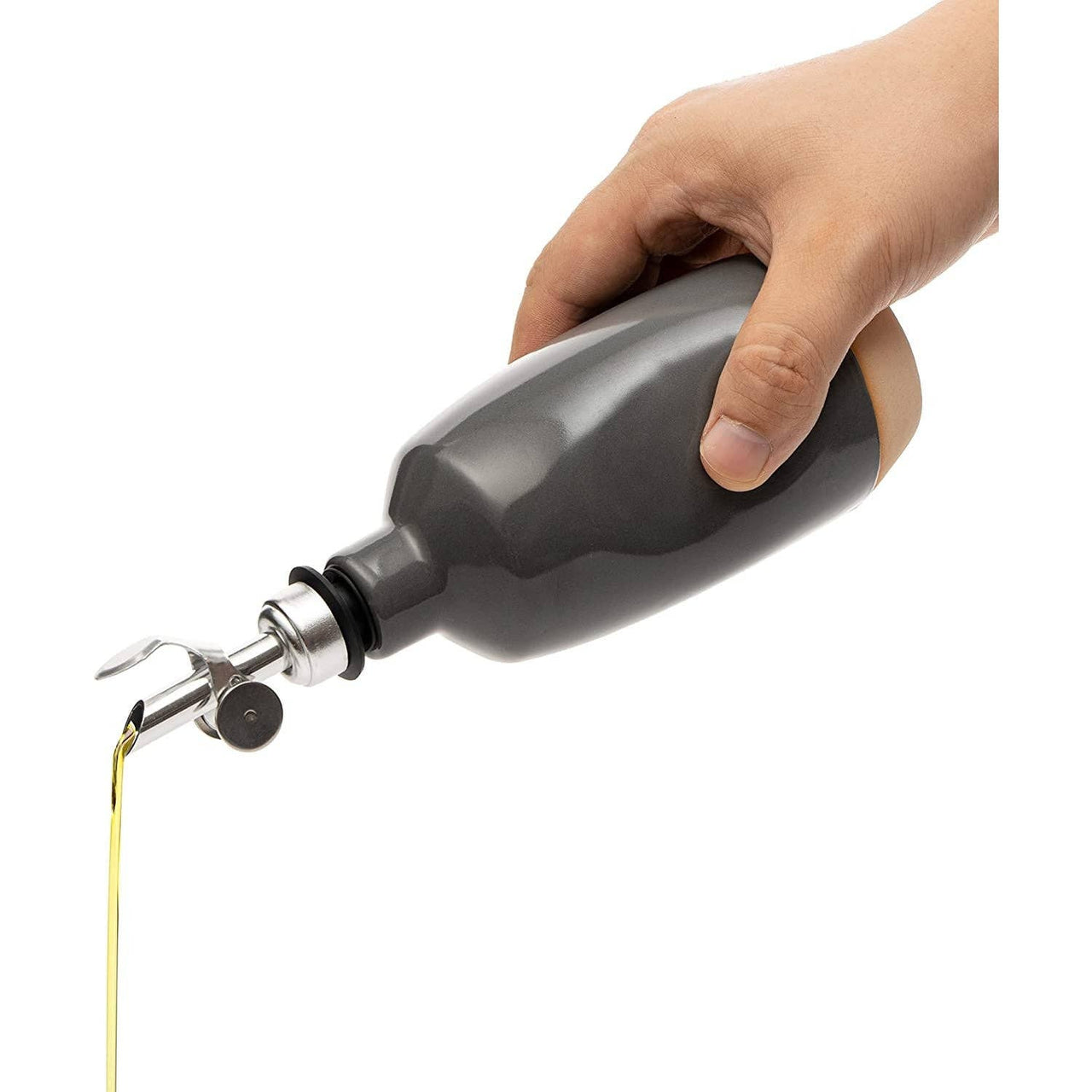 Cruet Ceramic Olive Oil Dispenser Bottle - 400ml Vinegar  The Wine Savant / Khen Glassware   