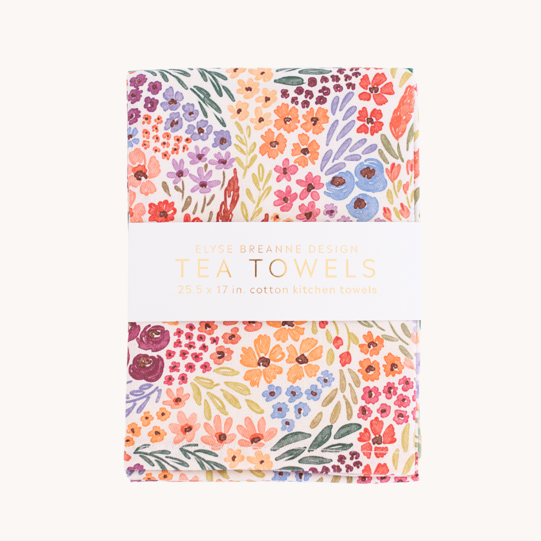 Pack of 2 Countryside Blooms Tea Towels Elyse Breanne Design