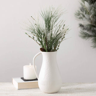 White Chiffon Stone Pitcher Sullivans Home Decor