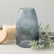 Ribbed Blue Gray Vase  Sullivans   