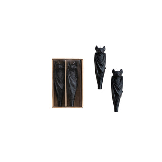 Unscented Bat Shaped Taper Candles in Box, Black Candles Creative Co-Op