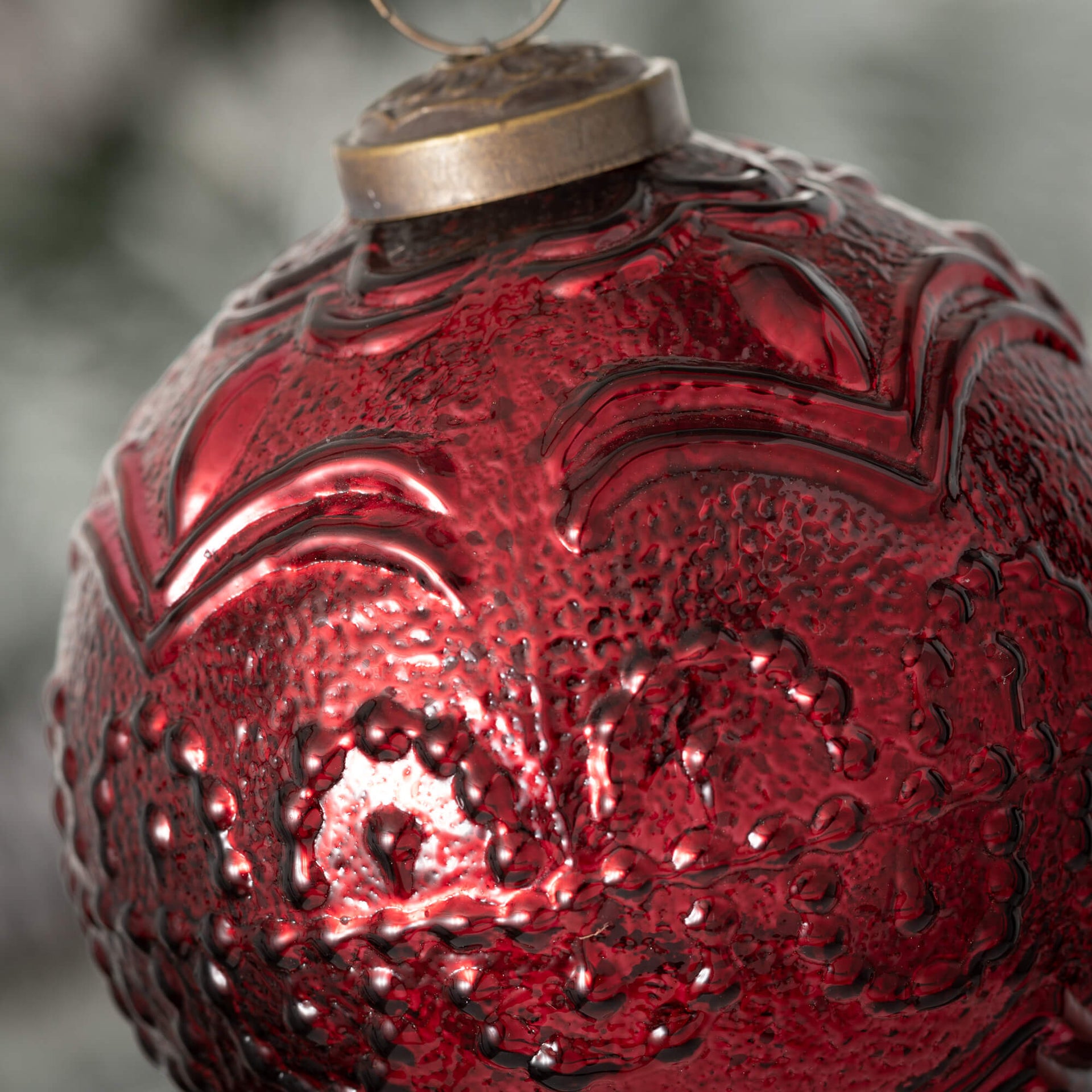 Embossed Red Ornament  Sullivans   