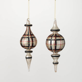 Plaid Finial Ornament Sullivans Home Decor