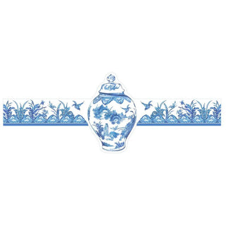 Ginger jar napkin rings, blue-and-white porcelain, die-cut, 8-count