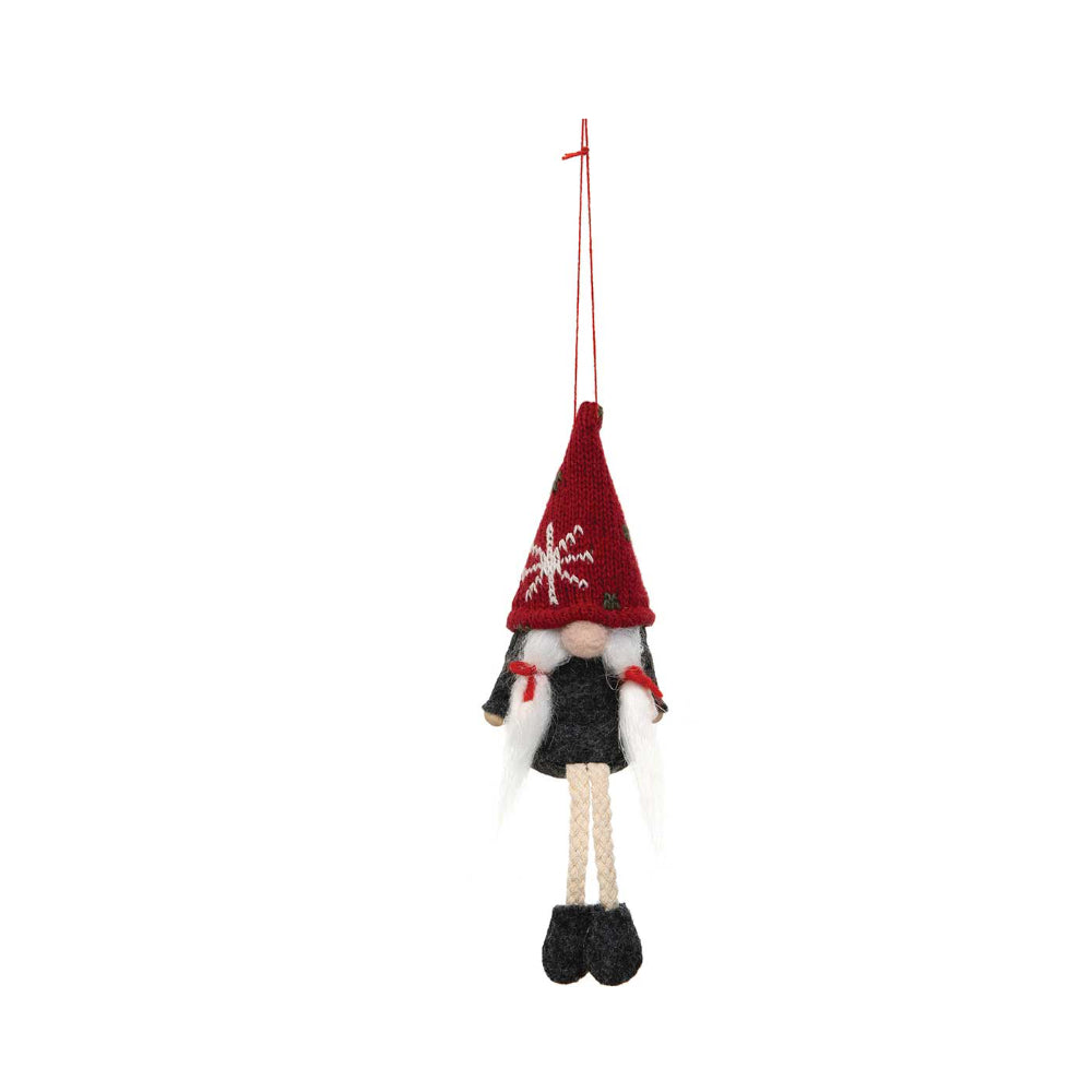 Gnome W/Rope Legs Ornament  MeraVic Red Hat  