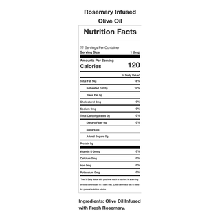 Infused EVOO - Rosemary Flavored Olive Oil Opal and Olive   