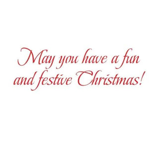 Boxed Christmas Mahjong holiday cards with red cursive text May you have a fun and festive Christmas on white card
