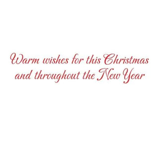 Gilded Door Foil boxed holiday cards with red script greeting on white background