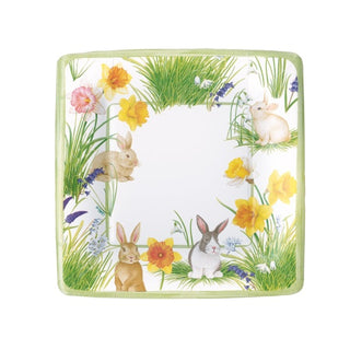 Bunnies And Daffodils - Salad/Dessert Plates - Square