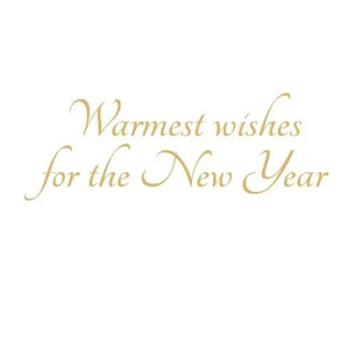Cardinal Wreath boxed holiday cards with gold script Warmest wishes for the New Year on white cardstock