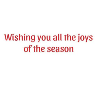 Boxed holiday cards with red script greeting reading Wishing you all the joys of the season on white background