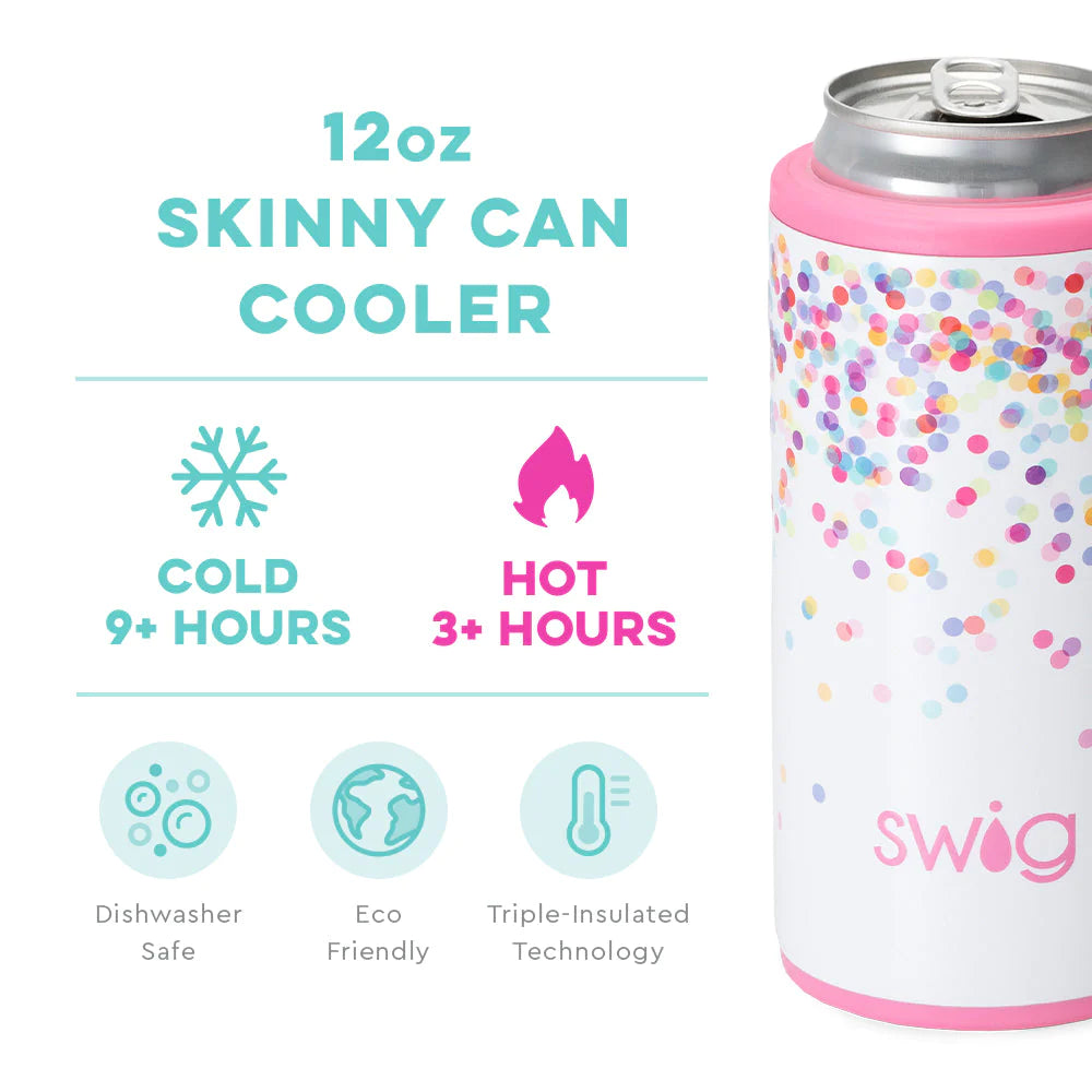 Skinny Can Cooler - Pink Confetti  Swig Life   