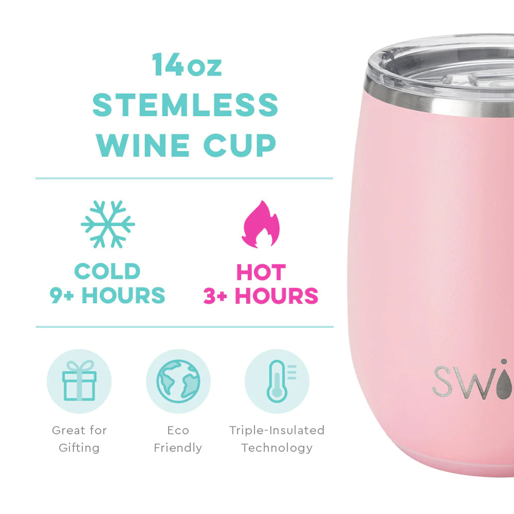 Stemless Wine Cup - 14oz - Blush  Swig Life   