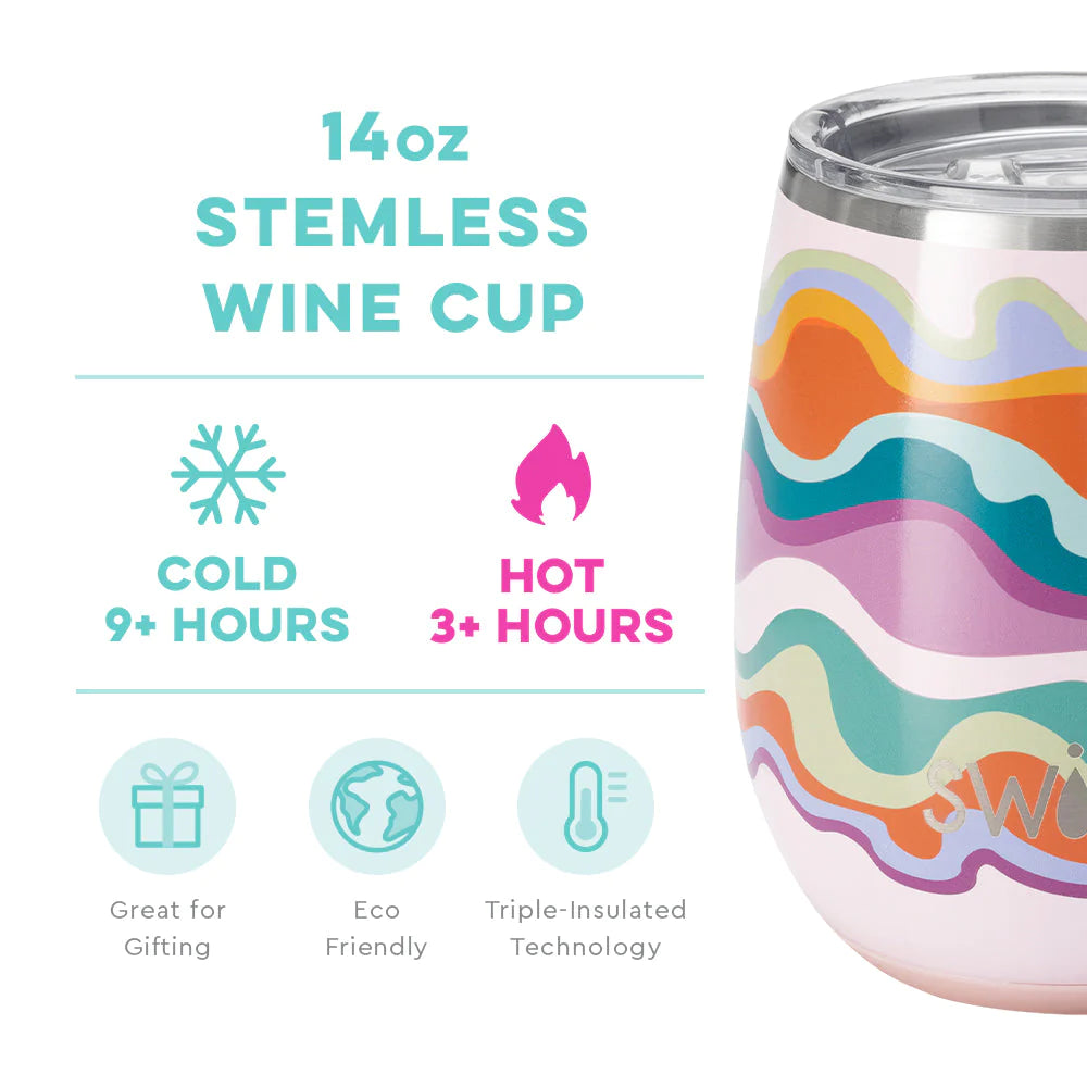 Stemless Wine Cup - 14oz - Sand Art  Swig Life   