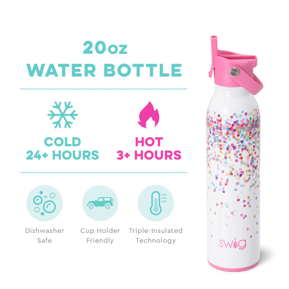 Flip & Sip Water Bottle - 20oz - Pink Confetti  Swig Life   