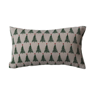 Stonewashed Cotton Printed Lumbar Pillow Pillow Creative Co-Op