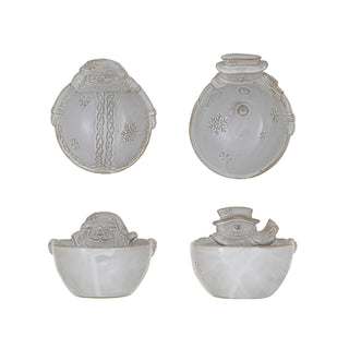Stoneware Santa/Snowman Shaped Bowl Bowl Creative Co-Op
