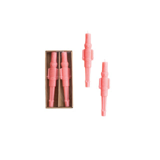 Unscented Nutcracker Shaped Taper Candles in Box, Pink Candles Creative Co-Op