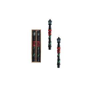 Unscented Lamp Post Shaped Taper Candles in Box, Set of 2 Candles Creative Co-Op