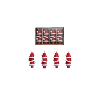 Unscented Santa Hat Shaped Bottle Taper Candles in Box Candles Creative Co-Op