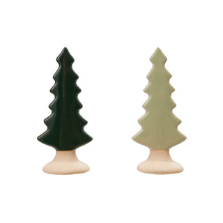 Stoneware Tree with Unglazed Base Statues & Figurines Creative Co-Op