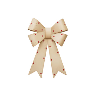 Metal Bow Wall Décor with Polka Dots, Cream Color & Red Wall Decor Creative Co-Op