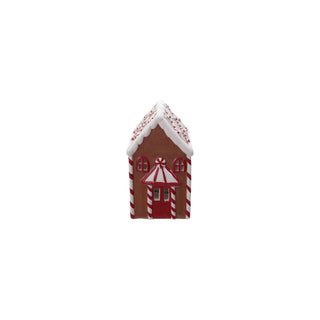 Hand-Painted Ceramic Gingerbread House with LED Light V2 Lighting Creative Co-Op