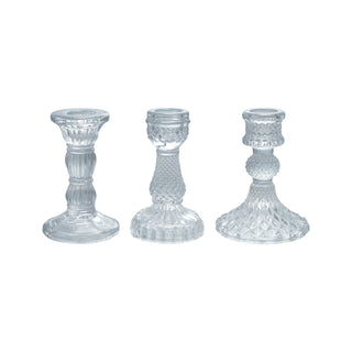 Pressed Glass Taper Holder Candleholders Creative Co-Op