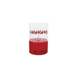 Glass LED Light with "HO HO HO" Shaped Filament, Red Lighting Creative Co-Op