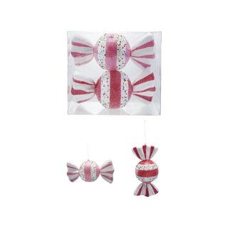 Oversized Foam Candy Ornaments with Glitter & Beads, Boxed Set of 2 Ornaments Creative Co-Op