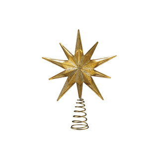 Plastic Star Tree Topper with LED Light, Gold Finish Ornaments Creative Co-Op