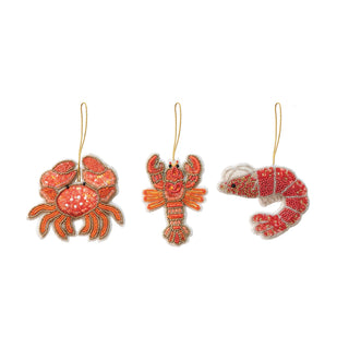 Handmade Beaded Fabric Crustacean Ornament with Sequins Ornaments Creative Co-Op