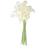 Real Touch Calla Lily Bundle - 12 Stems Artificial Flora K&K White  