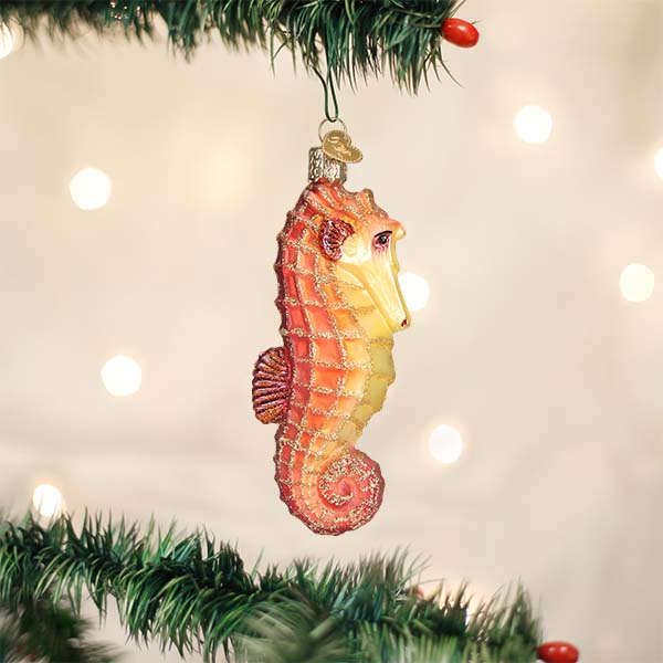 Orange Sea Horse Ornament  Old World Christmas   