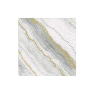 Cocktail Napkin - Marble Grey Paper Napkins Caspari   
