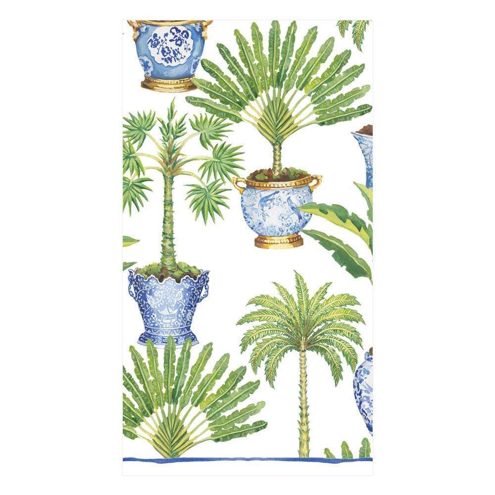 Guest Towel Napkin - Potted Palms White  Caspari   