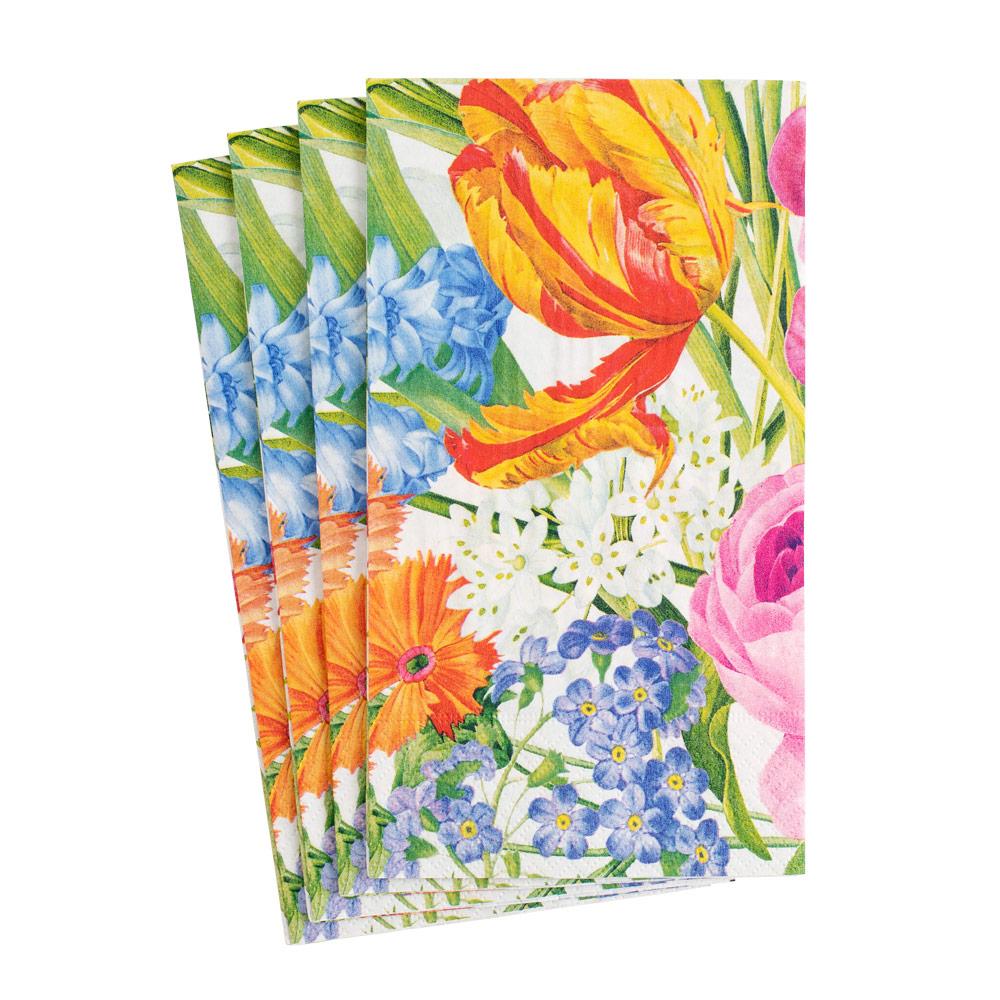 Guest Towel Napkin - Redoute Floral Ivory Paper Napkins Caspari   
