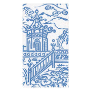 Guest Towel Napkin - Pagoda Toile Blue-Paper Linen  Caspari   