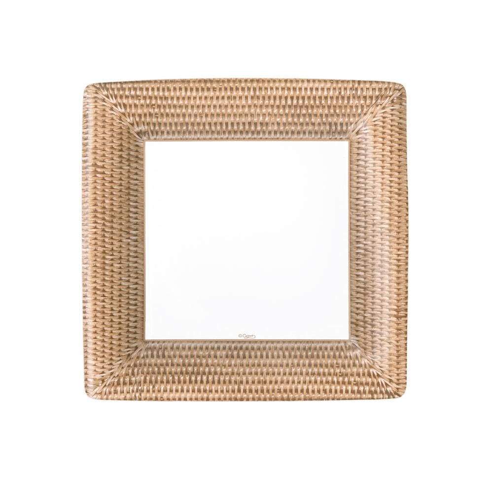 Rattan Salad/Dessert Plates Square  Caspari   
