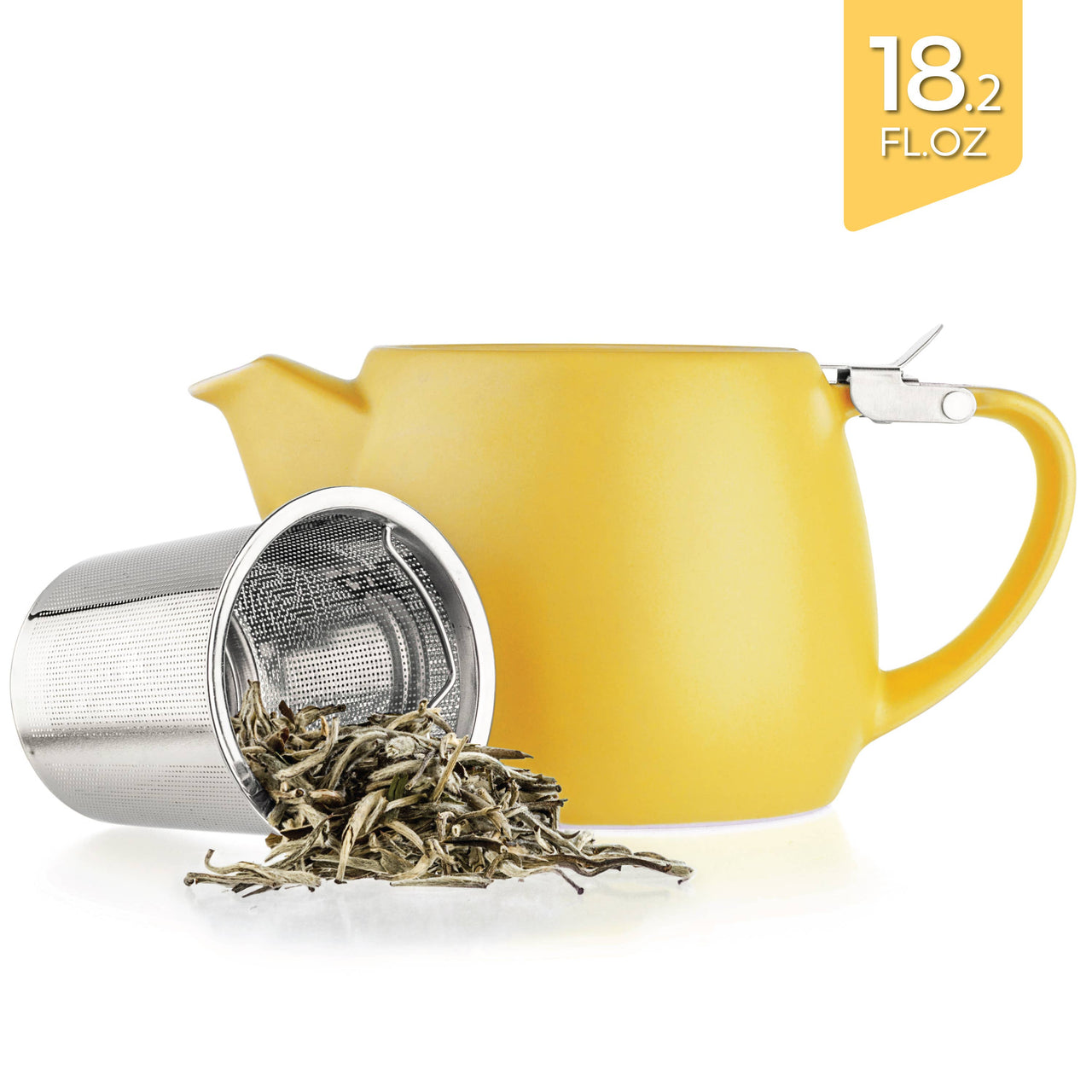 Pluto Yellow Porcelain Teapot 18.2oz  TEALYRA   
