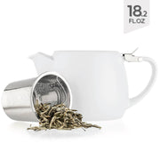 Pluto White Porcelain Teapot 18.2oz  TEALYRA   