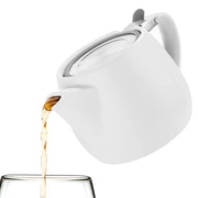 Pluto White Porcelain Teapot 18.2oz  TEALYRA   