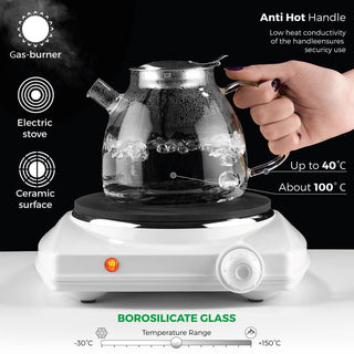 Lyra Glass Teapot Kettle 37 oz Stove Top Safe  TEALYRA   