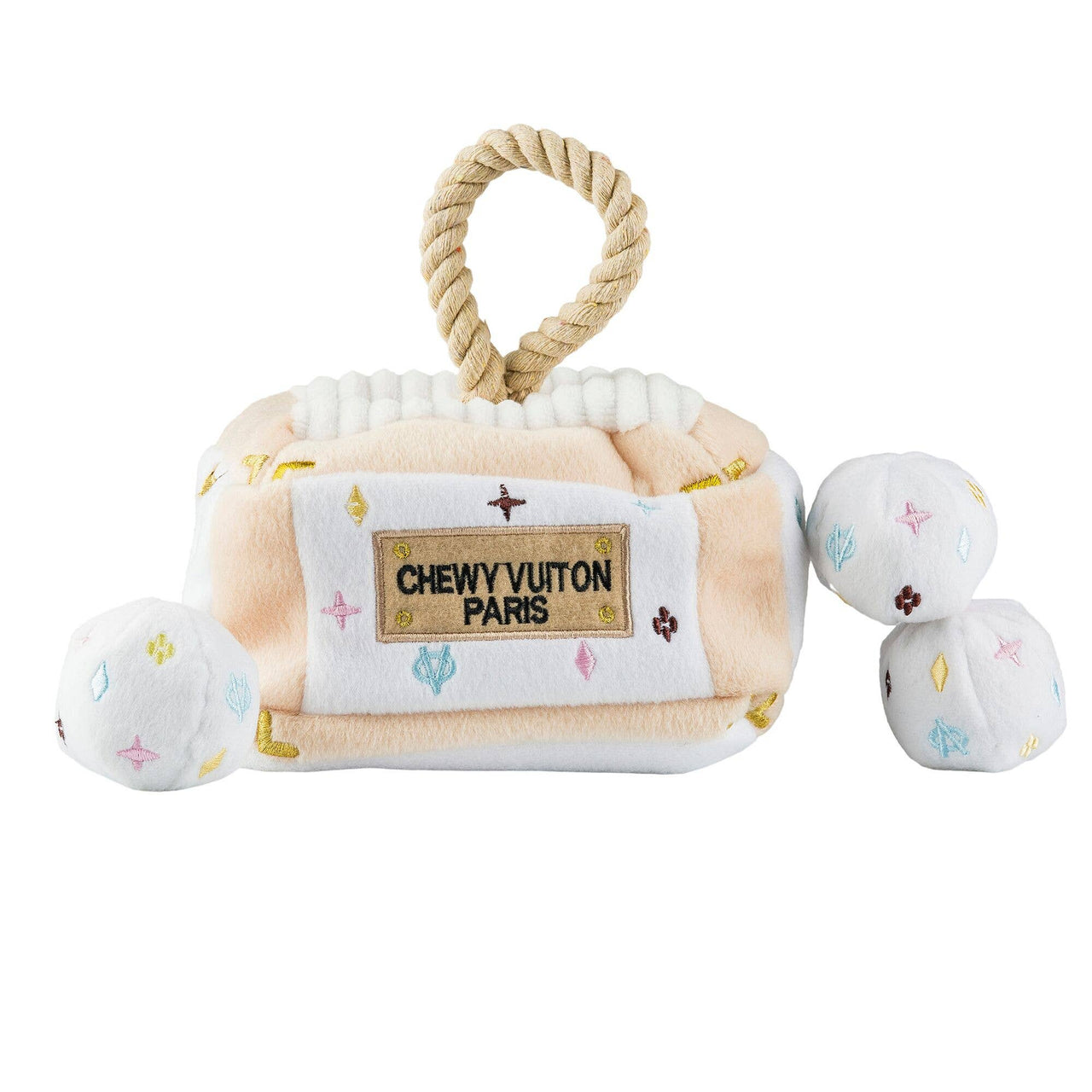 White Chewy Vuiton Interactive Trunk  Haute Diggity Dog   