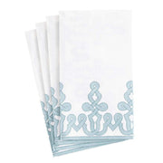Guest Towel Napkin - Dessin Passementerie Paper Linen - Stone Blue Paper Napkins Caspari   